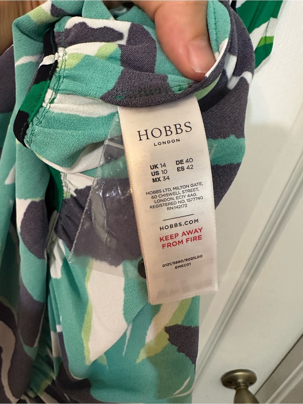 Hobbs London Green Tropical Leaf Maxi Dress Size 10 - Picture 7 of 10
